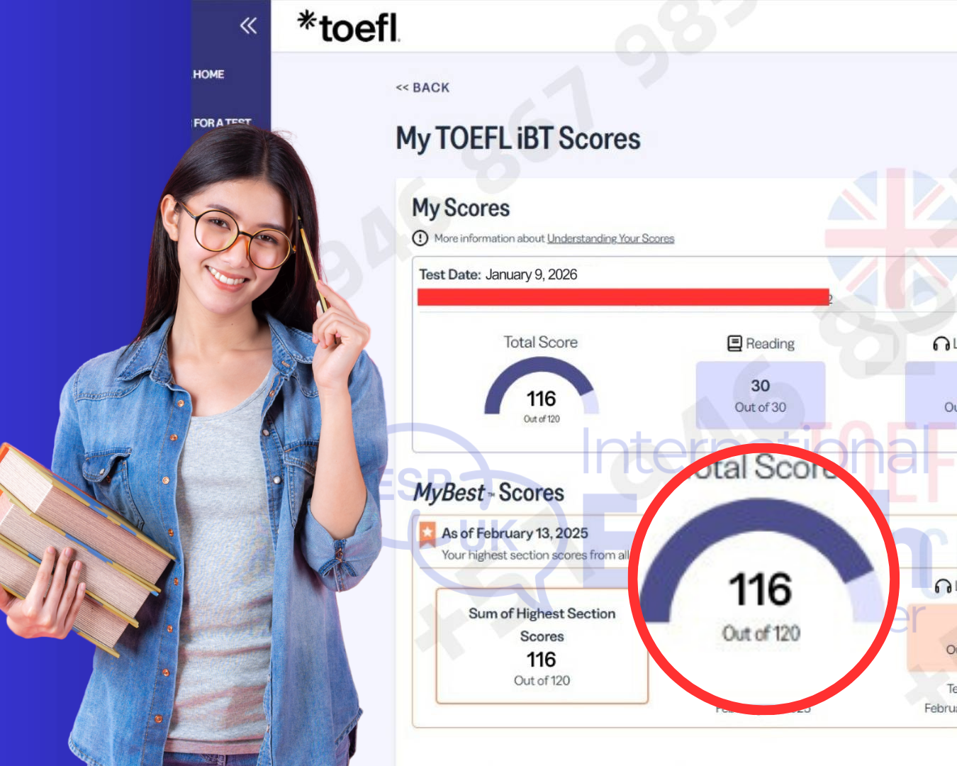 TOEFL iBT 116 puntos