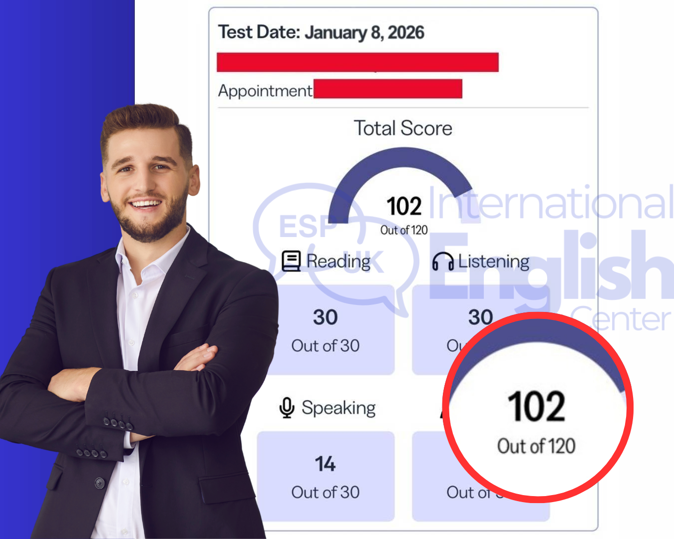 TOEFL iBT 102 puntos